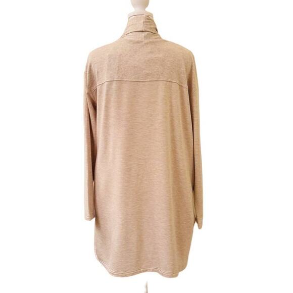 Mono B Long Line Beige Cardigan Back Yoke Sweater Drop Shoulder Pockets Size S - Picture 2 of 10
